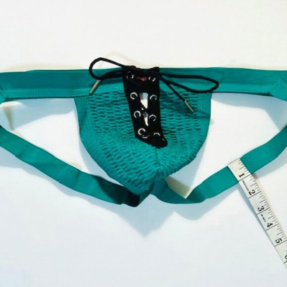 FIZX Mark by Undergear  Solid Knit Lace-up Athletic Supporter/Jock- Green/ Black - Picture 8 of 14